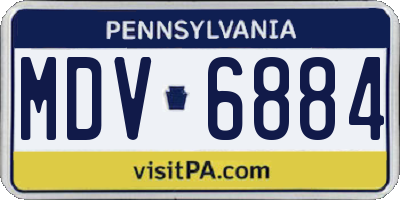 PA license plate MDV6884