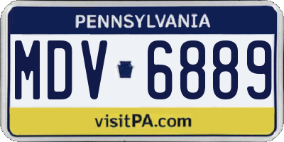 PA license plate MDV6889