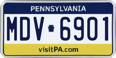 PA license plate MDV6901