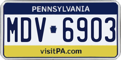 PA license plate MDV6903