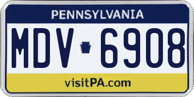 PA license plate MDV6908