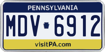 PA license plate MDV6912
