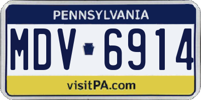 PA license plate MDV6914