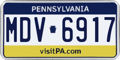 PA license plate MDV6917
