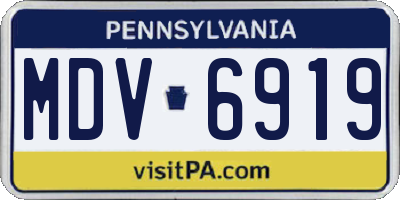 PA license plate MDV6919