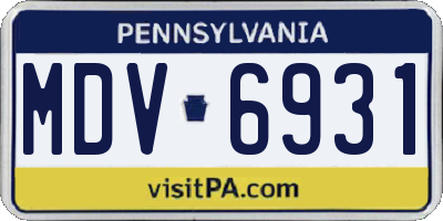 PA license plate MDV6931