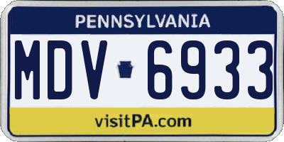 PA license plate MDV6933