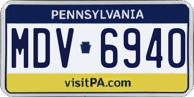 PA license plate MDV6940
