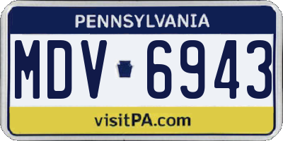 PA license plate MDV6943