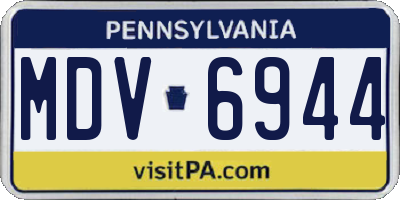 PA license plate MDV6944