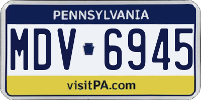 PA license plate MDV6945