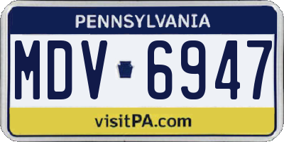 PA license plate MDV6947