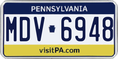 PA license plate MDV6948