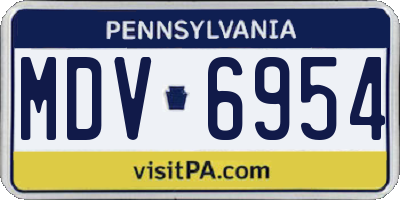 PA license plate MDV6954