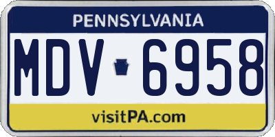 PA license plate MDV6958