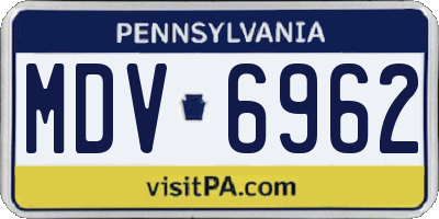PA license plate MDV6962