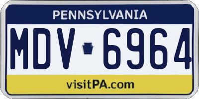 PA license plate MDV6964