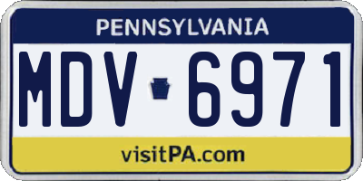 PA license plate MDV6971