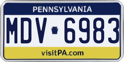 PA license plate MDV6983