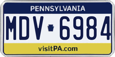 PA license plate MDV6984