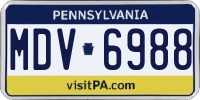 PA license plate MDV6988