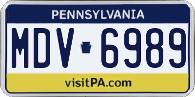 PA license plate MDV6989