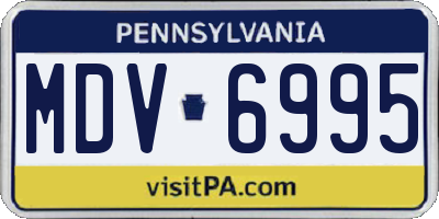 PA license plate MDV6995