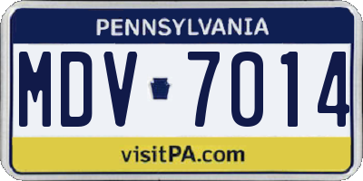 PA license plate MDV7014