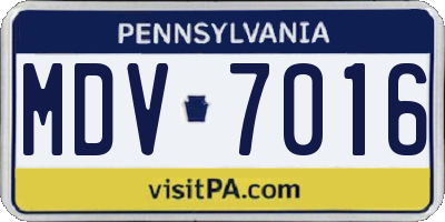 PA license plate MDV7016