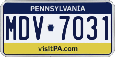 PA license plate MDV7031