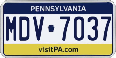 PA license plate MDV7037
