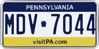 PA license plate MDV7044