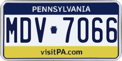 PA license plate MDV7066
