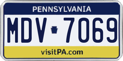 PA license plate MDV7069