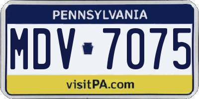 PA license plate MDV7075