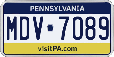 PA license plate MDV7089