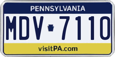 PA license plate MDV7110