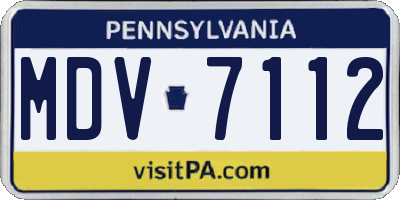 PA license plate MDV7112
