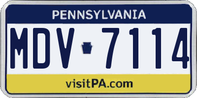 PA license plate MDV7114