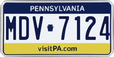 PA license plate MDV7124