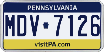 PA license plate MDV7126