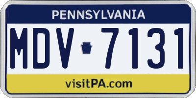 PA license plate MDV7131