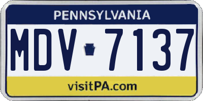 PA license plate MDV7137