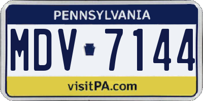 PA license plate MDV7144
