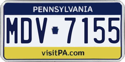 PA license plate MDV7155