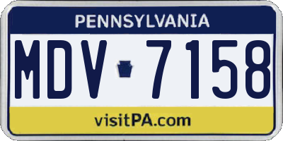 PA license plate MDV7158