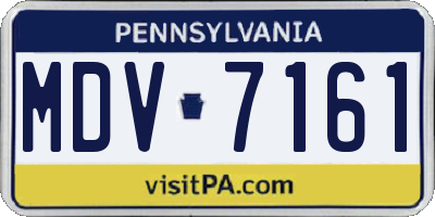 PA license plate MDV7161
