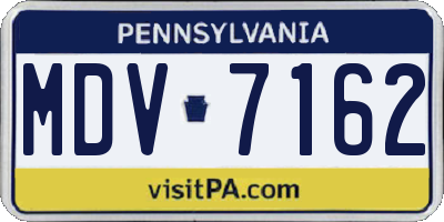 PA license plate MDV7162