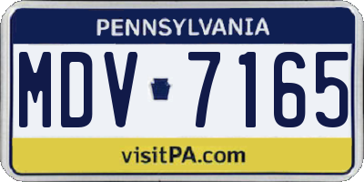 PA license plate MDV7165