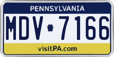 PA license plate MDV7166